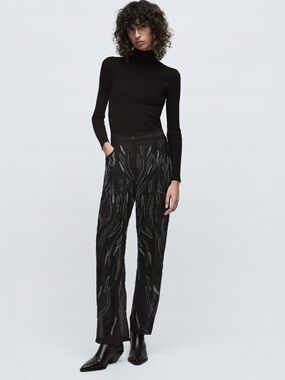 M. Zara bead-embellished pants